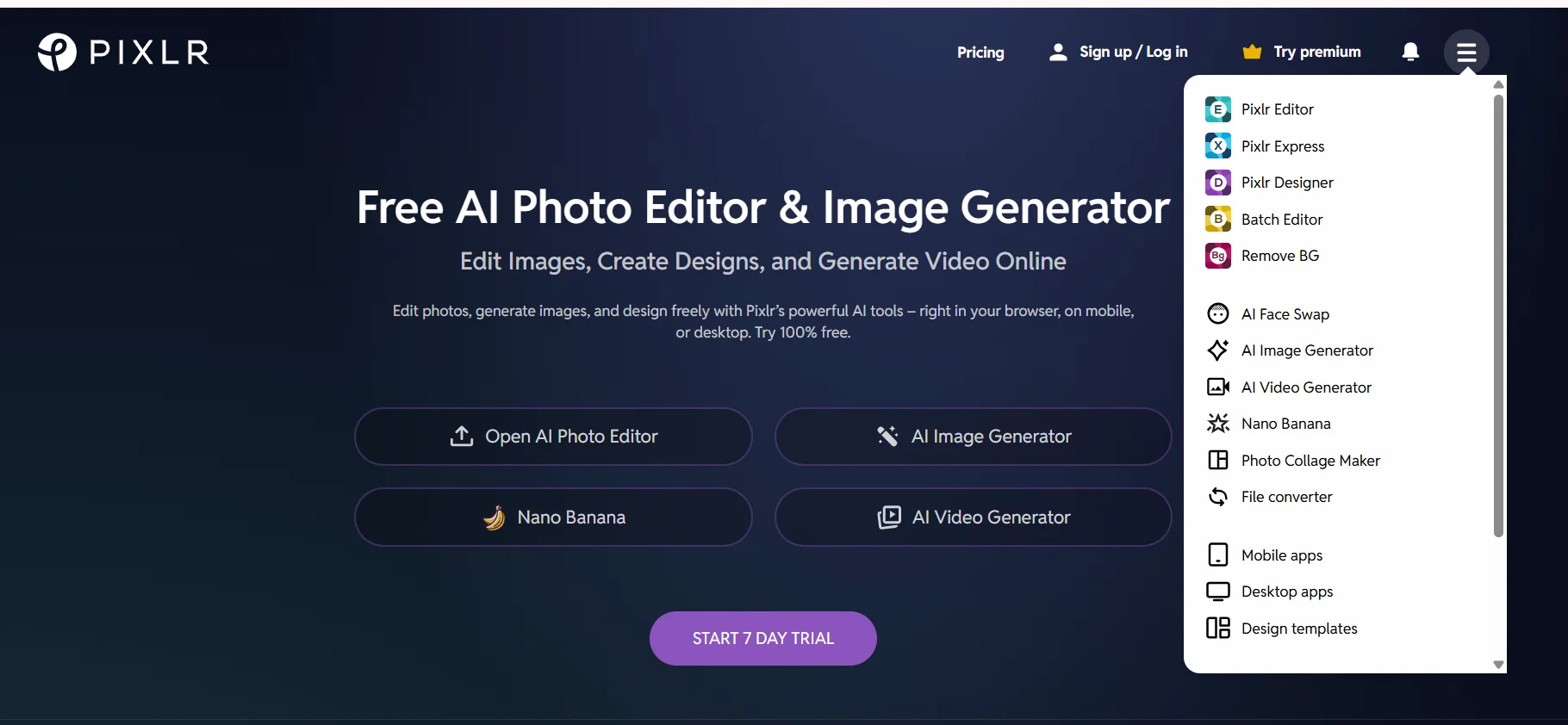Pixlr photo editing AI Tool