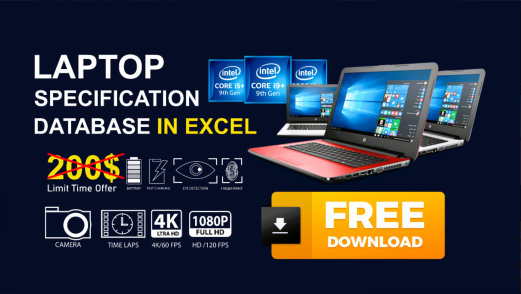 Download Laptop Specification Database in Excel