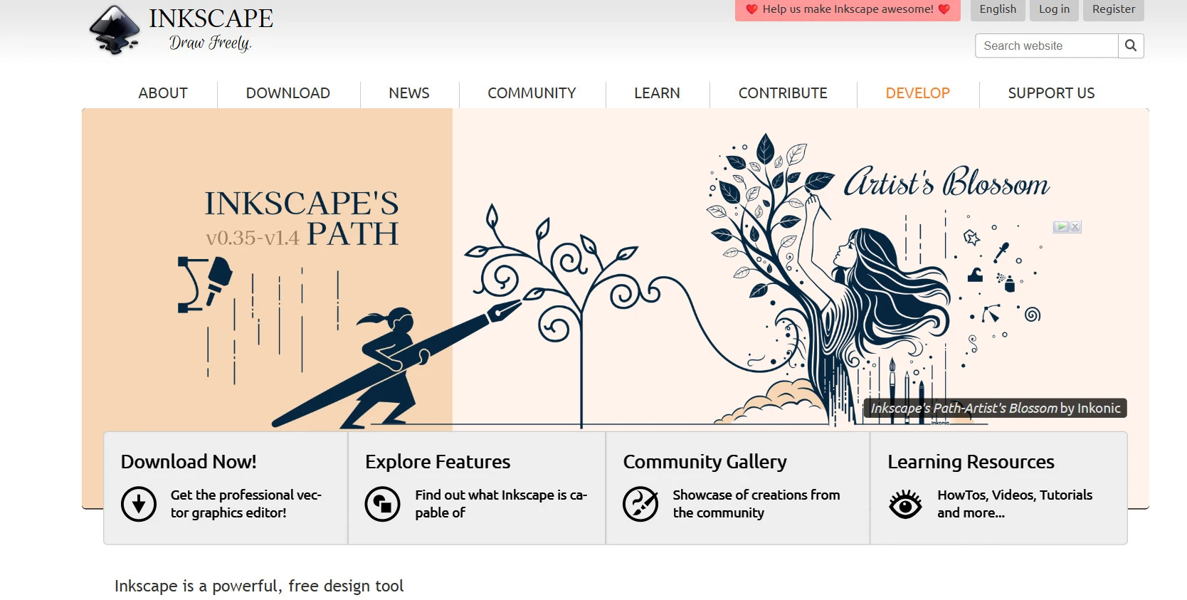 Inkscape is a powerful, free design tool