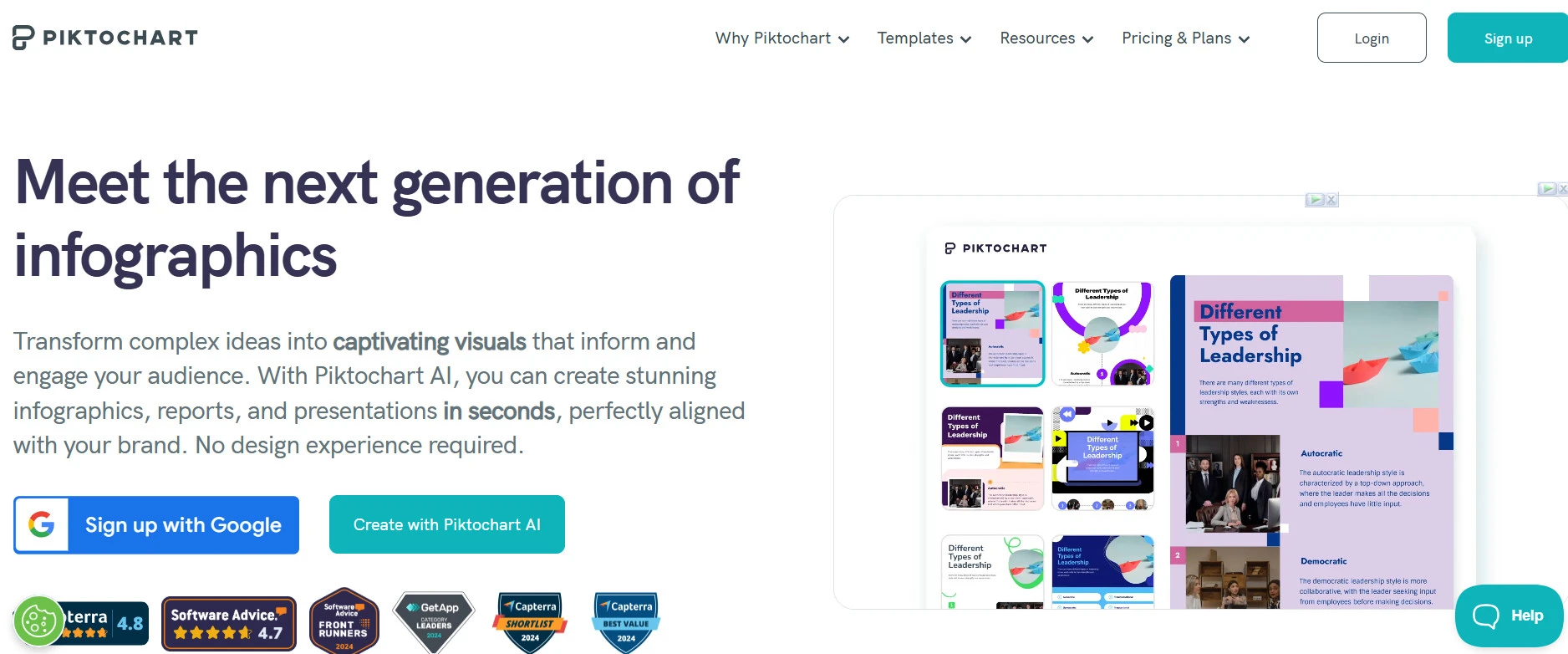 Piktochart AI, you can create stunning infographics