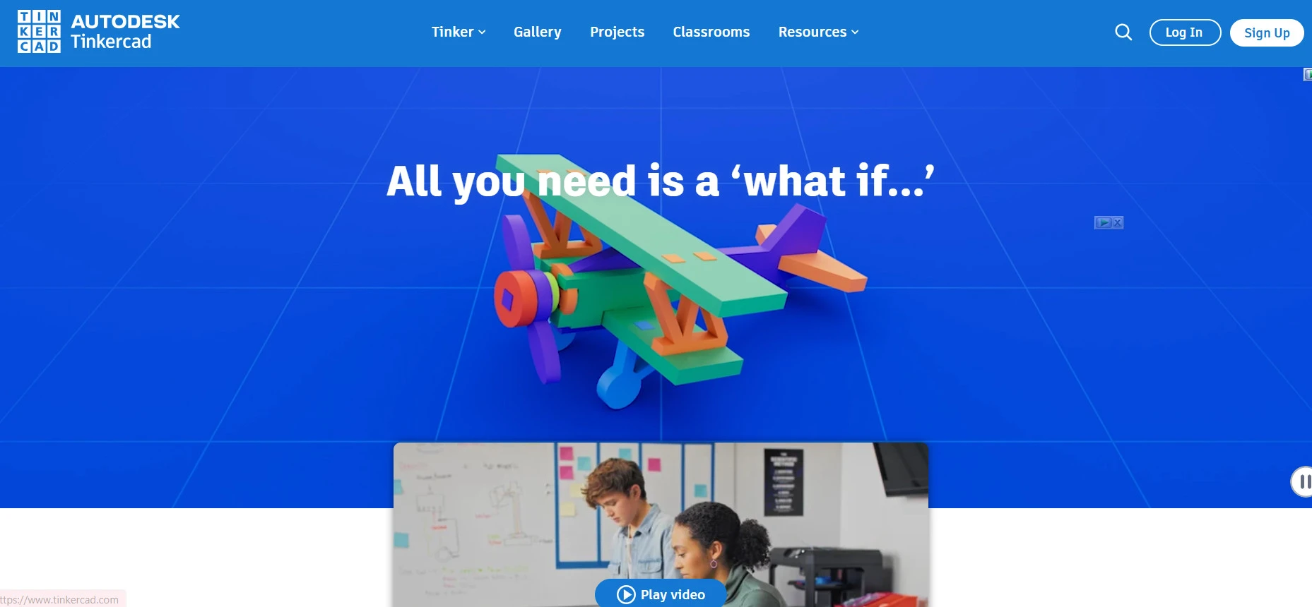 Tinkercad is a free web app for 3D design