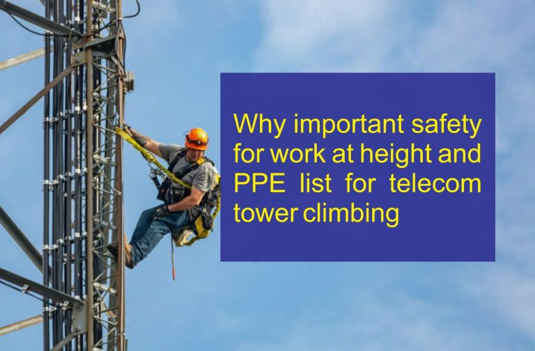 safety for work at height and PPE list for telecom tower climbing