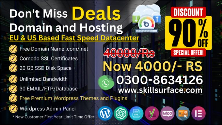 90% Discount Wordpress Hosting in Pakistan with free domain name