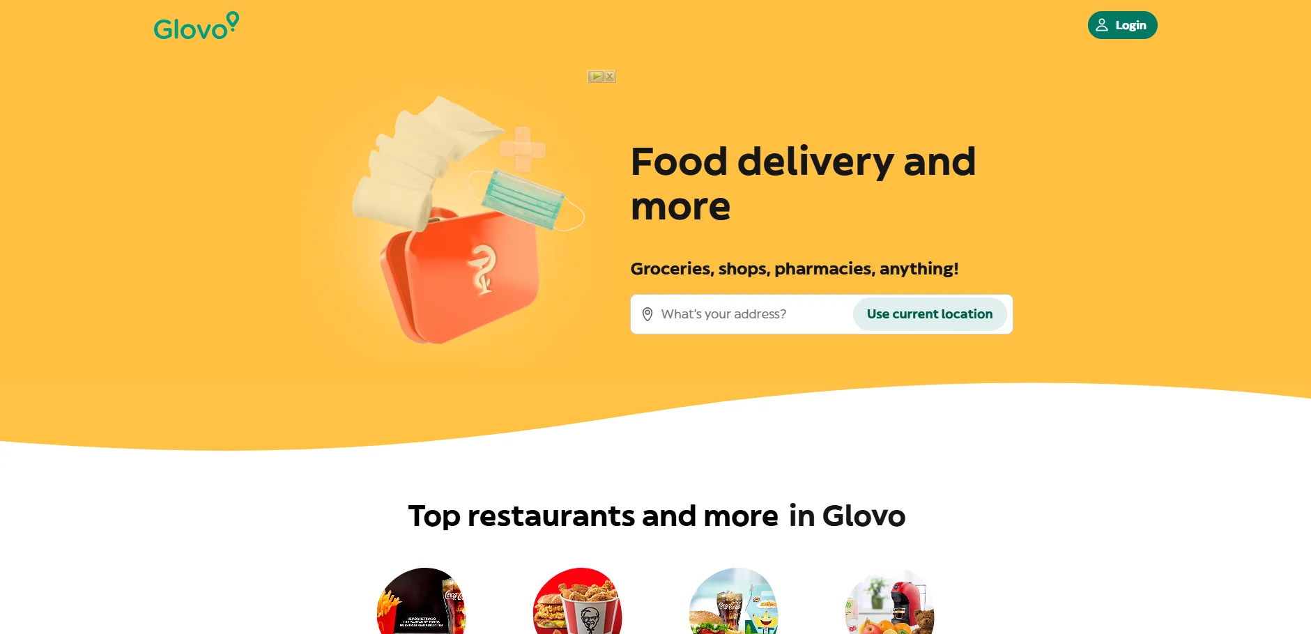 Glovo Food Delivery App in Italy Europe