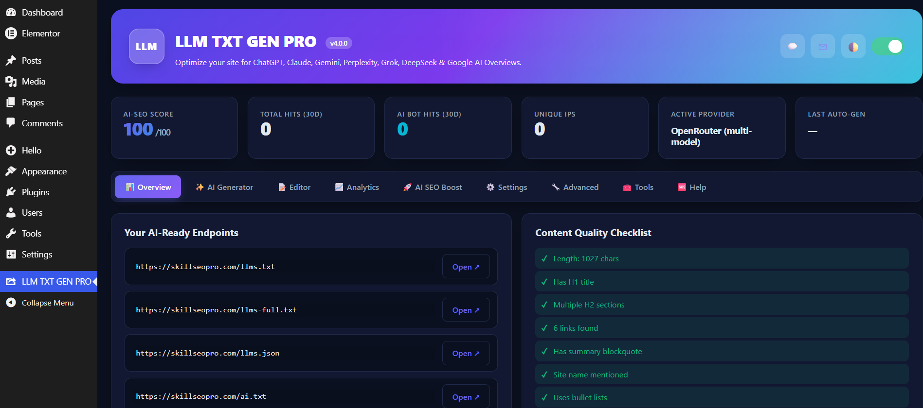 LLM TXT GEN PRO Free Download LLM WordPress Plugin 2026